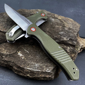 MONARK - D2 Blade, Green G10 Handles