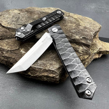 Load image into Gallery viewer, KYOTO - D2 Tanto Blade, Stonewashed Stainless Steel Handle