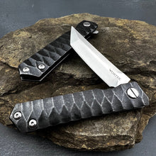 Load image into Gallery viewer, KYOTO - D2 Tanto Blade, Stonewashed Stainless Steel Handle