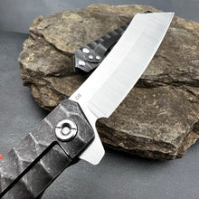 Load image into Gallery viewer, KYOTO:  D2 Cleaver Blade, Stainless Steel Stonewashed Handle, Ball Bearing Flipper System