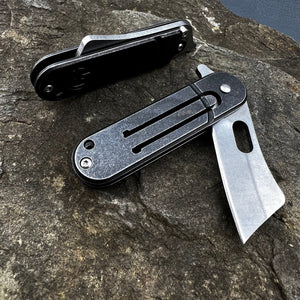 PYGMY: D2 Cleaver Blade, Small and Lite, Great for a Keychain or Pocket, Ball Bearing Pivot System