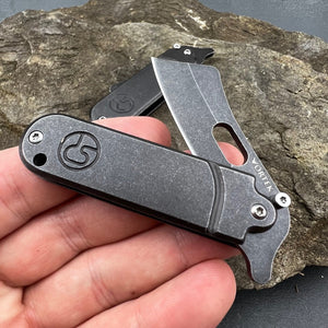 PYGMY: D2 Cleaver Blade, Small and Lite, Great for a Keychain or Pocket, Ball Bearing Pivot System