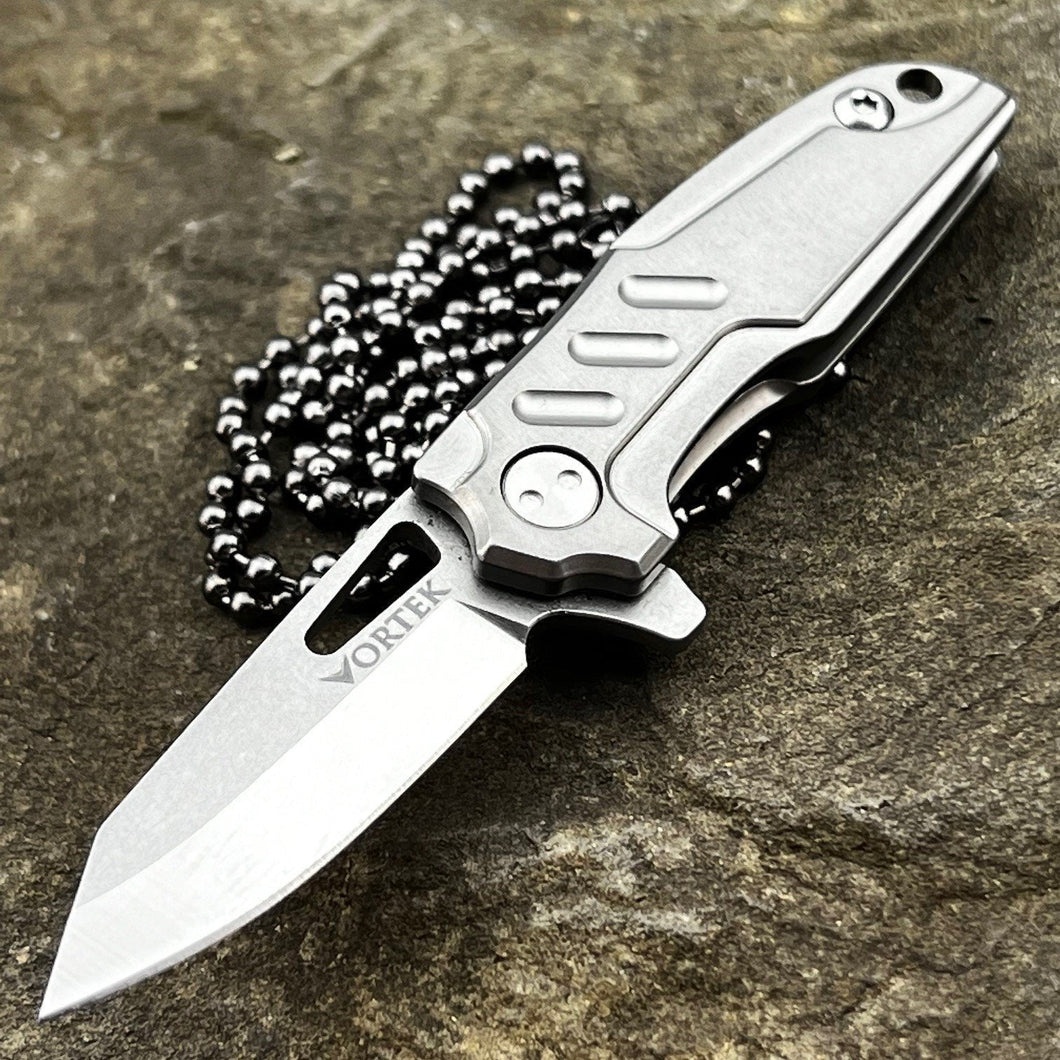 TINY-Ti: Titanium Handles, D2 Blade, Keychain Necklace Knife