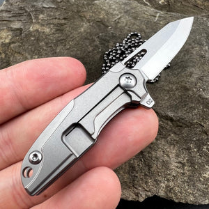 TINY-Ti: Titanium Handles, D2 Blade, Keychain Necklace Knife