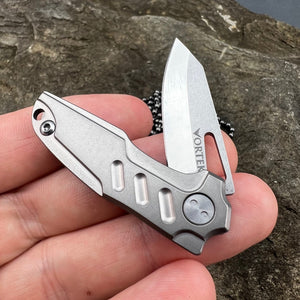 TINY-Ti: Titanium Handles, D2 Blade, Keychain Necklace Knife