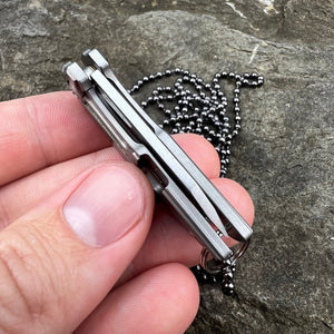 TINY-Ti: Titanium Handles, D2 Blade, Keychain Necklace Knife