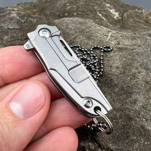 TINY-Ti: Titanium Handles, D2 Blade, Keychain Necklace Knife