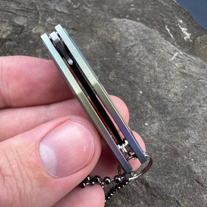 TINY-Ti: Small Keychain / Necklace Knife, D2 Blade, Rainbow Titanium Handles