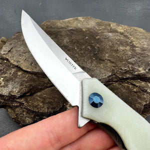 SCIMITAR - Jade G10 Handles, D2 Trailing Point Blade