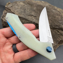 Load image into Gallery viewer, SCIMITAR - Jade G10 Handles, D2 Trailing Point Blade