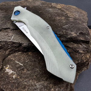 SCIMITAR - Jade G10 Handles, D2 Trailing Point Blade