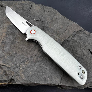 SNAPDRAGON: Jade G10 Handles, D2 Straight Back Blade,  Ball Bearing Flipper System