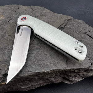 SNAPDRAGON: Jade G10 Handles, D2 Straight Back Blade,  Ball Bearing Flipper System