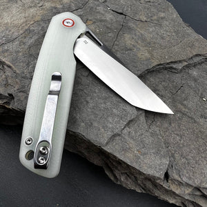 SNAPDRAGON: Jade G10 Handles, D2 Straight Back Blade,  Ball Bearing Flipper System