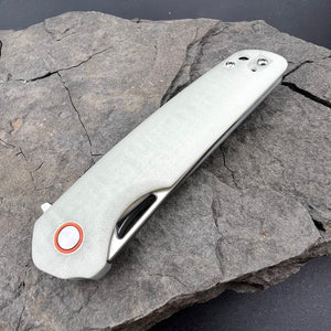 SNAPDRAGON: Jade G10 Handles, D2 Straight Back Blade,  Ball Bearing Flipper System