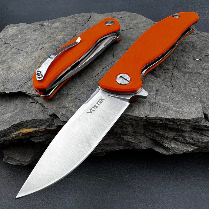 TURRET - Orange G10 Handles, D2 Blade