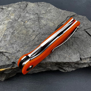 TURRET - Orange G10 Handles, D2 Blade