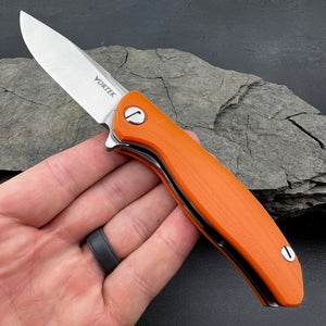 TURRET - Orange G10 Handles, D2 Blade