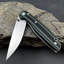 Load image into Gallery viewer, FOCAL - Black &amp; Green G10 Handles, D2 Blade