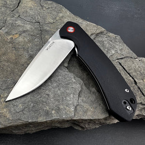 ADMIRAL - Black G10 Handles, D2 Drop Point Blade