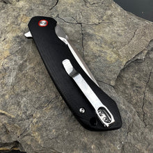 Load image into Gallery viewer, ADMIRAL: Black G10 Handles, D2 Drop Point Blade, Ball Bearing Flipper System