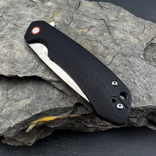 Load image into Gallery viewer, ADMIRAL: Black G10 Handles, D2 Drop Point Blade, Ball Bearing Flipper System