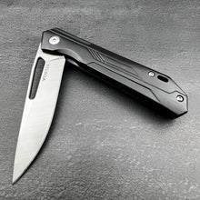 Load image into Gallery viewer, SILKY: Black Stainless Steel Handles, D2 Drop Point Blade, Ball Bearing Flipper System, EDC Folding Pocket Knife