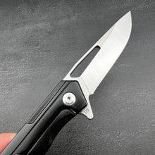 Load image into Gallery viewer, SILKY: Black Stainless Steel Handles, D2 Drop Point Blade, Ball Bearing Flipper System, EDC Folding Pocket Knife