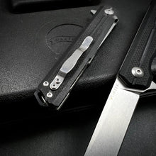 Load image into Gallery viewer, NOVA:  Tactical Black G10 Handles, Ball Bearing Flipper System, D2 Straight Back Blade