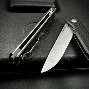 NOVA:  Tactical Black G10 Handles, Ball Bearing Flipper System, D2 Straight Back Blade