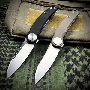 OMEGA: G10 Handles, D2 Flipper Blade, Deep Carry EDC Pocket Knife