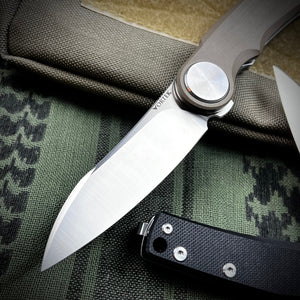 OMEGA: G10 Handles, D2 Flipper Blade, Deep Carry EDC Pocket Knife