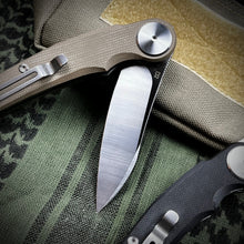 Load image into Gallery viewer, OMEGA: G10 Handles, D2 Flipper Blade, Deep Carry EDC Pocket Knife