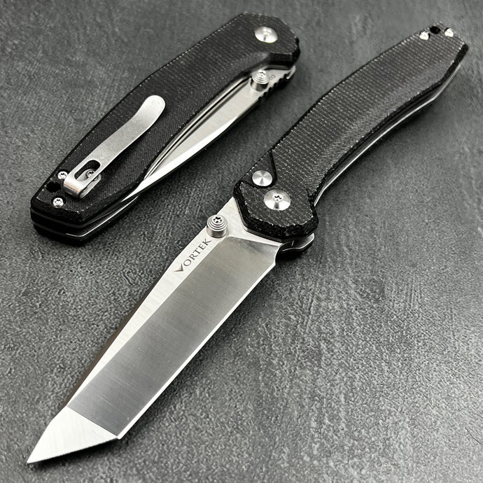 BALDUR - Black Micarta Handles, D2 Tanto Blade