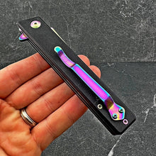 Load image into Gallery viewer, VANGUARD - Black G10 Handles, Rainbow 8Cr13MoV Blade