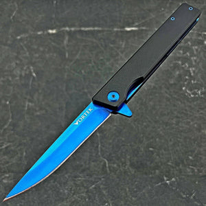 VANGUARD: 9" Overall, 5" G10 Handle, 4" Long Blue 8Cr13MoV Blade