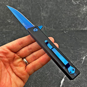 VANGUARD: 9" Overall, 5" G10 Handle, 4" Long Blue 8Cr13MoV Blade