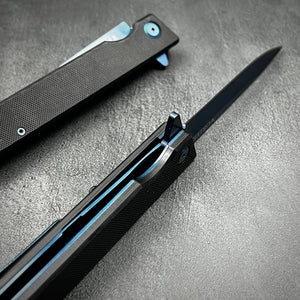 VANGUARD: 9" Overall, 5" G10 Handle, 4" Long Blue 8Cr13MoV Blade