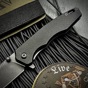 AXLE - Black G10 Handles, 9Cr18MoV Blade