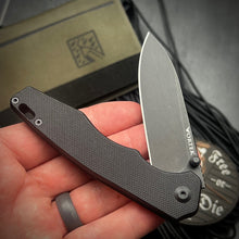 Load image into Gallery viewer, AXEL: Black G10 Handles, 9Cr18MoV Blade, Ball Bearing Pivot System, EDC Folding Pocket Knife