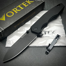 Load image into Gallery viewer, AXEL: Black G10 Handles, 9Cr18MoV Blade, Ball Bearing Pivot System, EDC Folding Pocket Knife