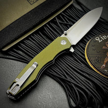 Load image into Gallery viewer, AXEL: Green G10 Handles, 9Cr18 Blade, Ball Bearing Pivot System, EDC Folding Pocket Knife