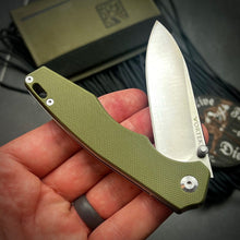 Load image into Gallery viewer, AXEL: Green G10 Handles, 9Cr18 Blade, Ball Bearing Pivot System, EDC Folding Pocket Knife