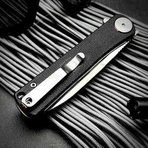 OSKAR - Black Micarta Handles, D2 Blade