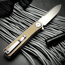 Load image into Gallery viewer, OSKAR: Brown Micarta Handles, D2 Steel Blade, Ball Bearing Pivot System, EDC Folding Pocket Knife