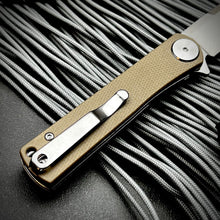 Load image into Gallery viewer, OSKAR: Brown Micarta Handles, D2 Steel Blade, Ball Bearing Pivot System, EDC Folding Pocket Knife