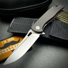 Load image into Gallery viewer, SLINGER: Black Micarta Handles, D2 Blade, Fast Ball Bearing Pivot System, EDC Folding Pocket Knife