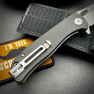 SLINGER: Black Micarta Handles, D2 Blade, Fast Ball Bearing Pivot System, EDC Folding Pocket Knife