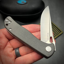 Load image into Gallery viewer, SLINGER: Black Micarta Handles, D2 Blade, Fast Ball Bearing Pivot System, EDC Folding Pocket Knife