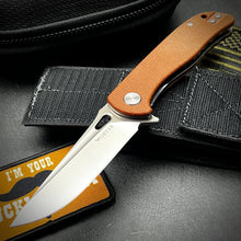 Load image into Gallery viewer, SLINGER - Brown Micarta Handles, D2 Blade